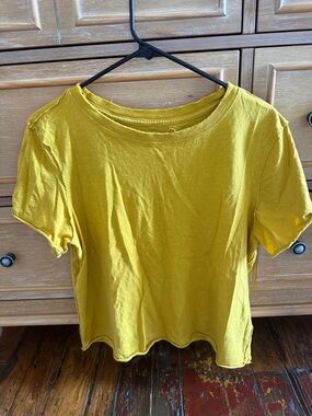Anthropologie Short-Sleeve Boxy Tee in Mustard